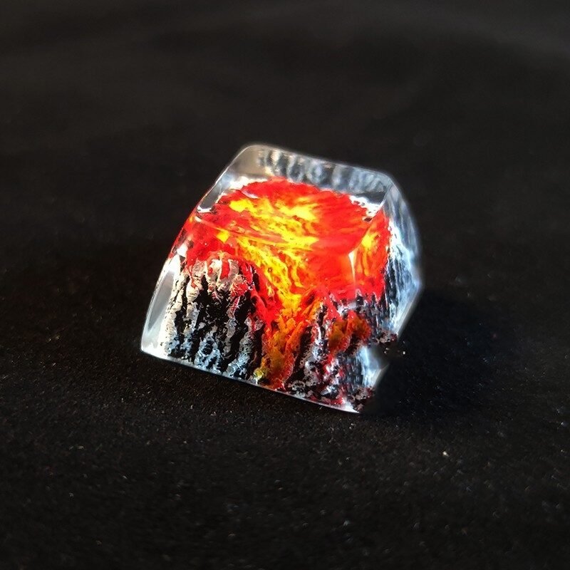 Mechanical Keyboard Snow Mountain Volcano Bird Home Epoxy Resin Keycap - Image 6