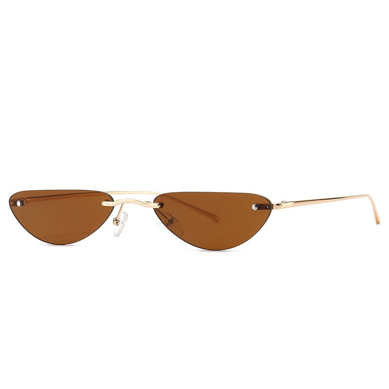 Cat Eye Narrow Sunglasses Modern Retro Temples - Image 7