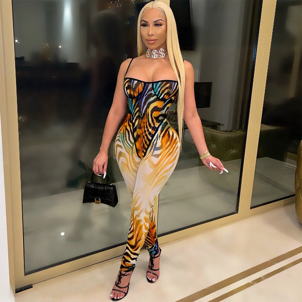 Sexy Mesh Sling Jumpsuit Two-Piece Trousers Suit - Image 2