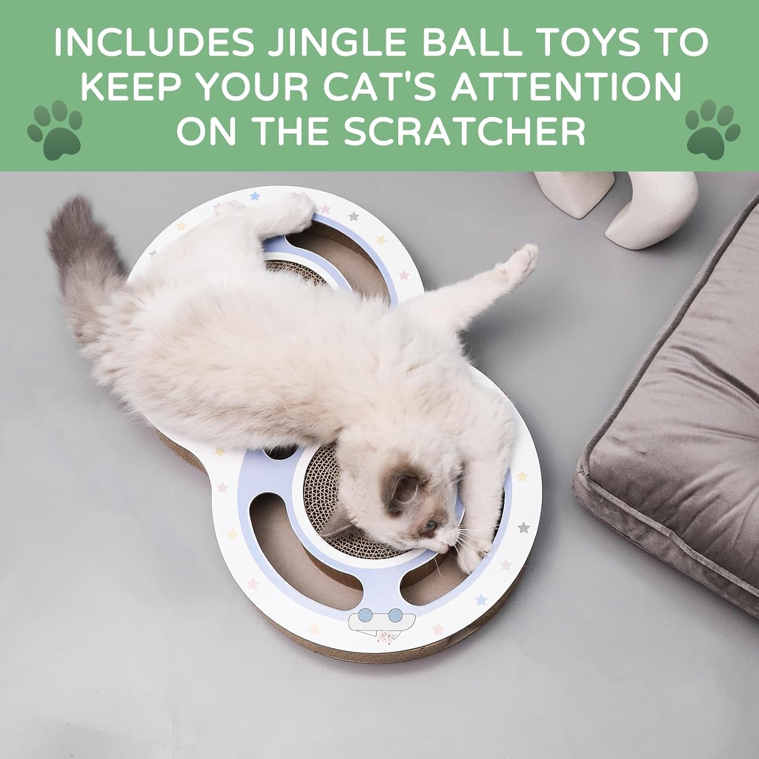 Cat Claw Scratch Pad Cat Round Cat Scratcher Cardboard Toys For Indoor Cats Cat Scratcher Toy Ball Track Cat Toys Cats Grinding Claw Protector For Couch Carpets Sofas - Image 6