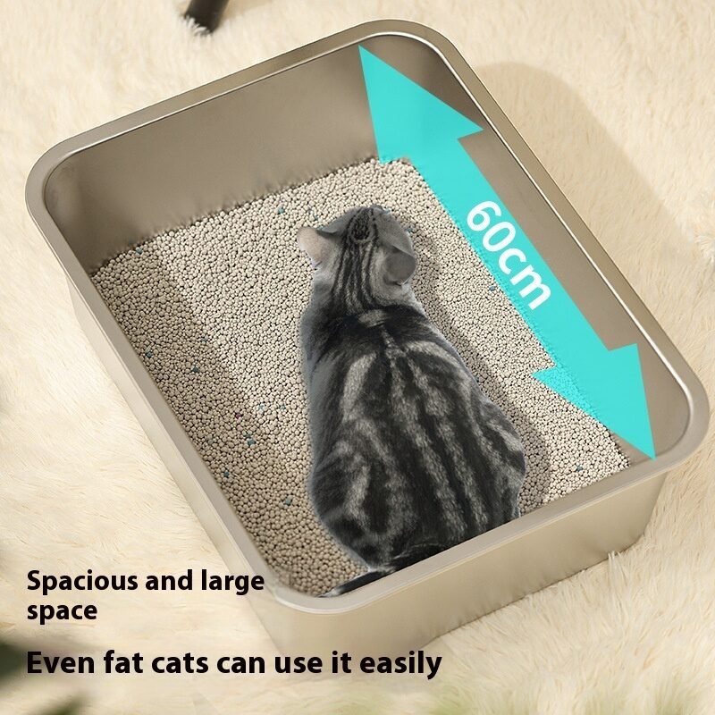 Large Anti-wear Anti-corrosion Stainless Steel Litter Box - Image 2