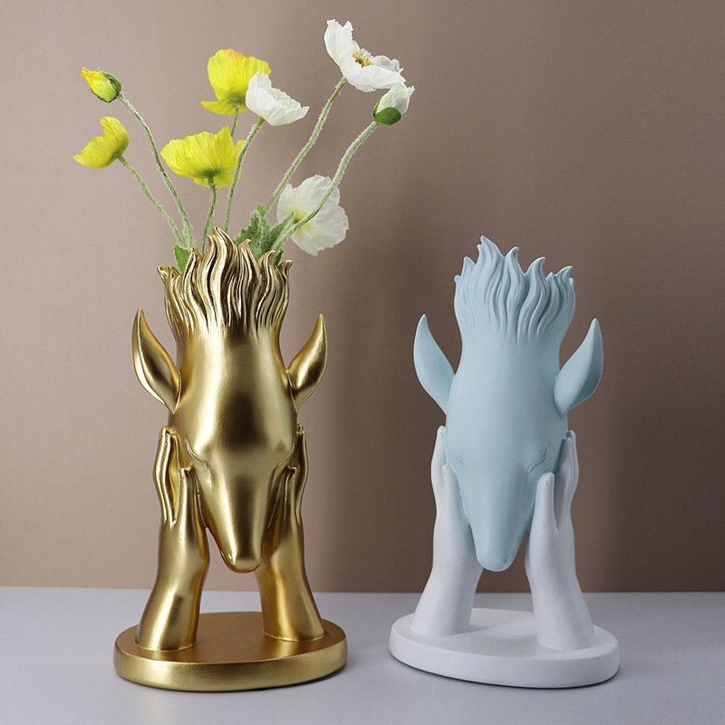 Household Creative Resin Flower Insert Deer Ornaments - Image 6