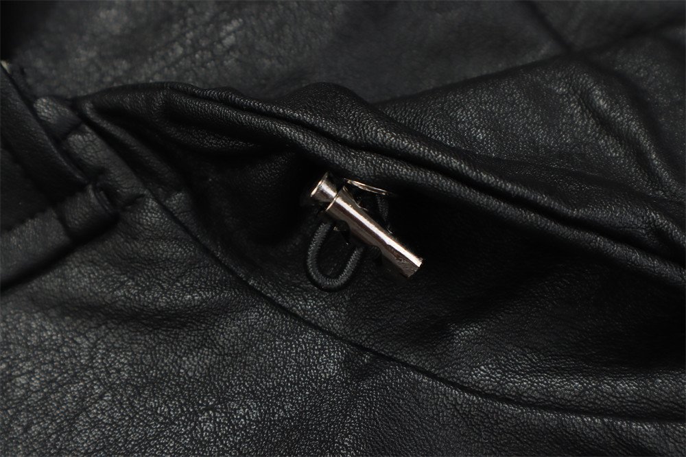 Dark Motorcycle Style Hooded Leather Jacket Men - Image 13