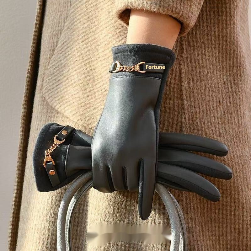 Womens Fleece-Lined Thickened Wind- And Cold-Resistant Warm Gloves - Image 8