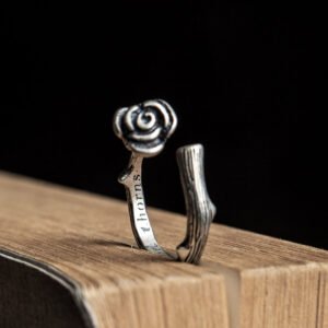 Dark Dream 925 Sterling Silver Rose  Ring