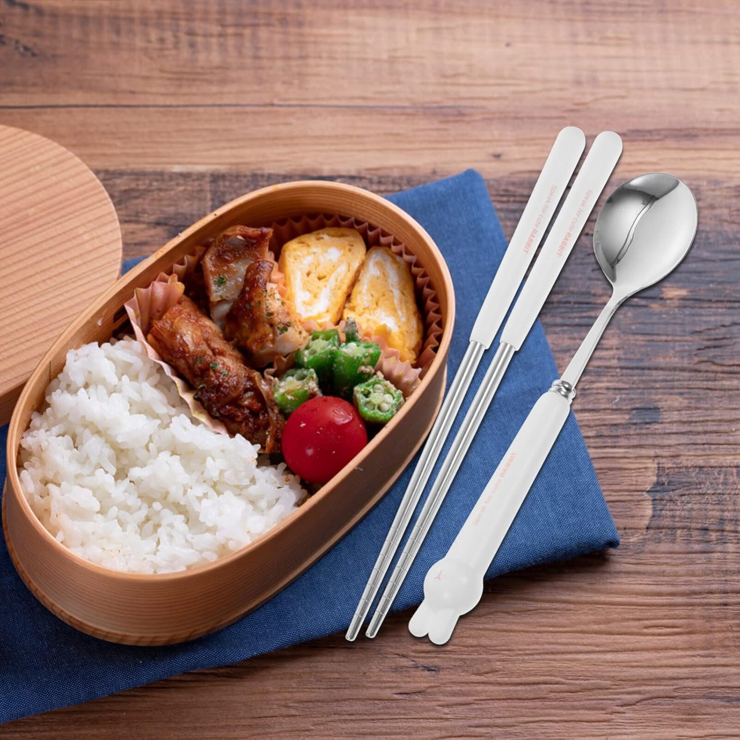 1 Set Reusable Silverware Reusable Camping Silverware Chinese Chopstick Travel Utensils With Case Travel Chopsticks Spoons Silverware Spoon Fork Pp White Stainless Steel Student - Image 8