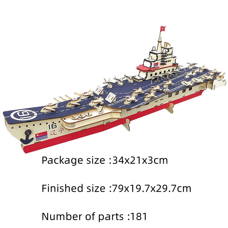 Wooden Model Of Assembled Military Ship - Image 6