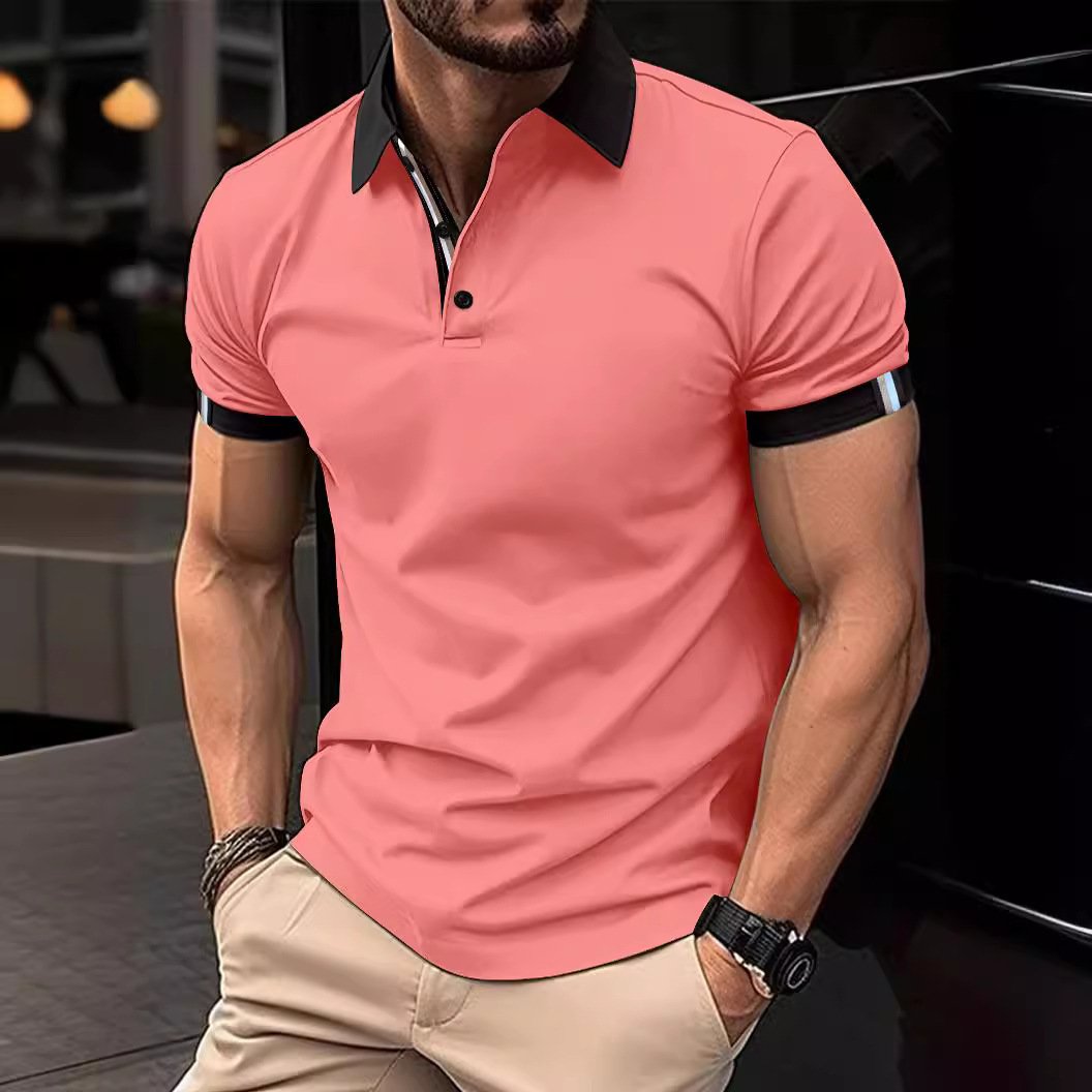 Men's Casual Button Solid Color Short Sleeves - Image 3