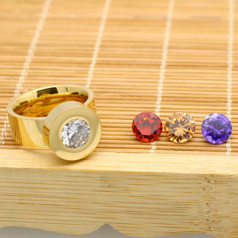 Fashion Womens Brand Ring With Four-color Zircons - Image 3