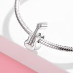 Rock Band Guitar S925 Sterling Silver Beaded Bracelet Necklace DIY Accessories