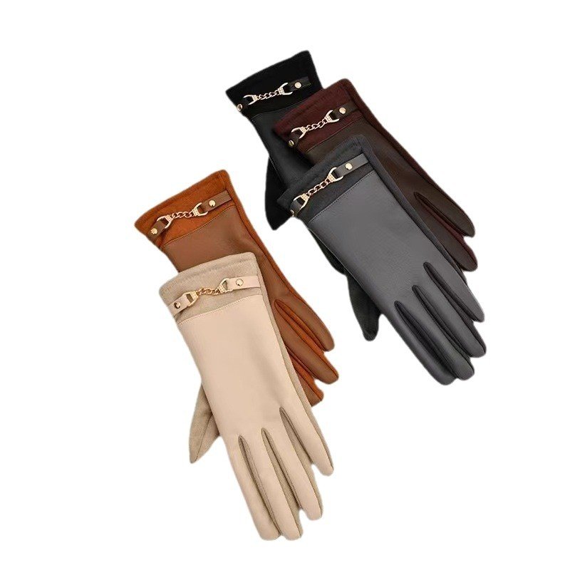 Womens Fleece-Lined Thickened Wind- And Cold-Resistant Warm Gloves - Image 5