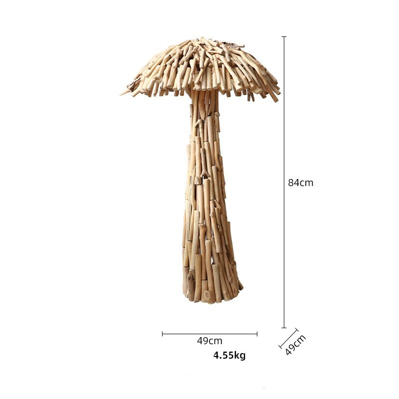 Creative Solid Wood Mushroom Floor Ornament - Image 5