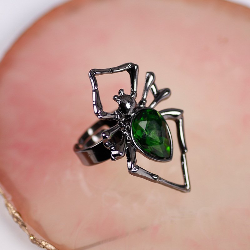 Retro Fashion Animal Ring Creative Black Spider Inlaid Rhinestone - Image 5