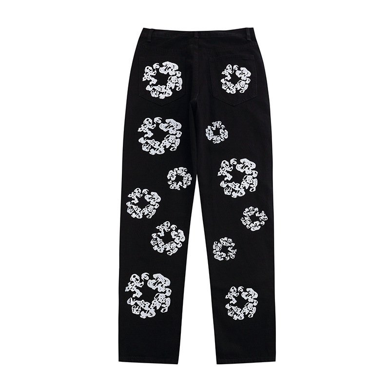 Men's Fashion Loose Casual Full Printed Kapok Jeans - Image 8